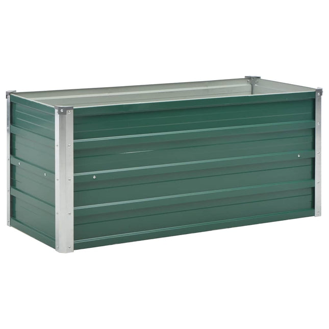 forhøjet plantekasse 100x40x45 cm galvaniseret stål grøn