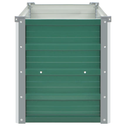 forhøjet plantekasse 100x40x45 cm galvaniseret stål grøn
