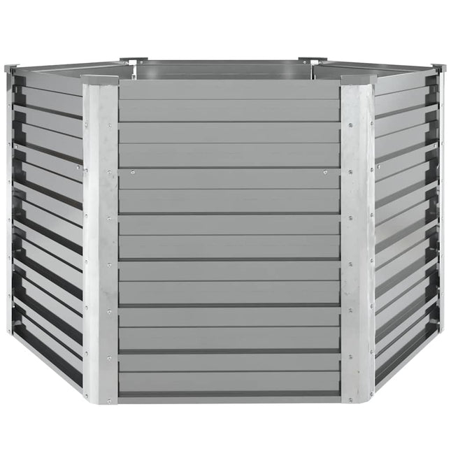 forhøjet plantekasse 129x129x77 cm galvaniseret stål grå