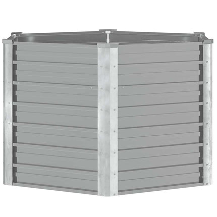 forhøjet plantekasse 129x129x77 cm galvaniseret stål grå
