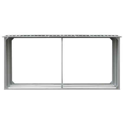 brændeskur til haven galvaniseret stål 330 x 92 x 153 cm grå
