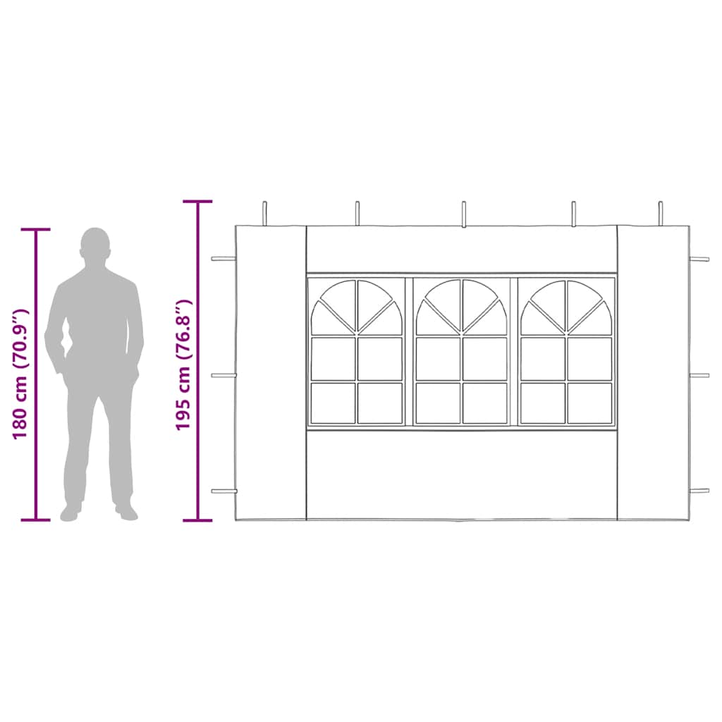 vægge til festtelt 2 stk. med vindue PE hvid