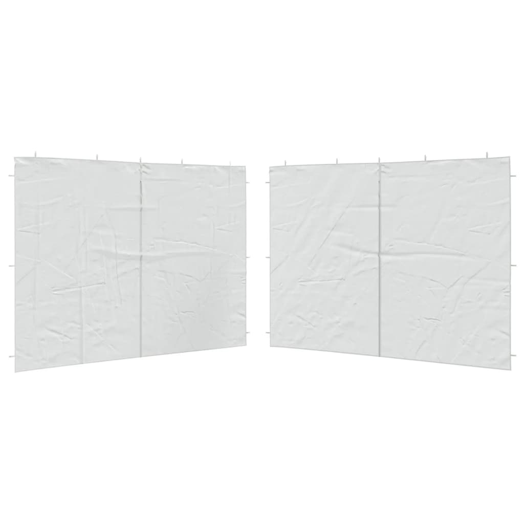 sidevæg til festtelt med lynlås 2 stk. PE hvid