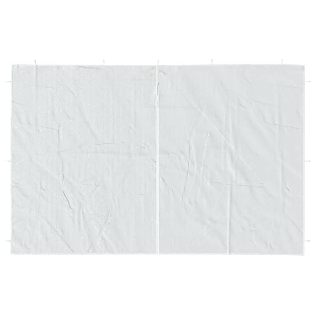 sidevæg til festtelt med lynlås 2 stk. PE hvid