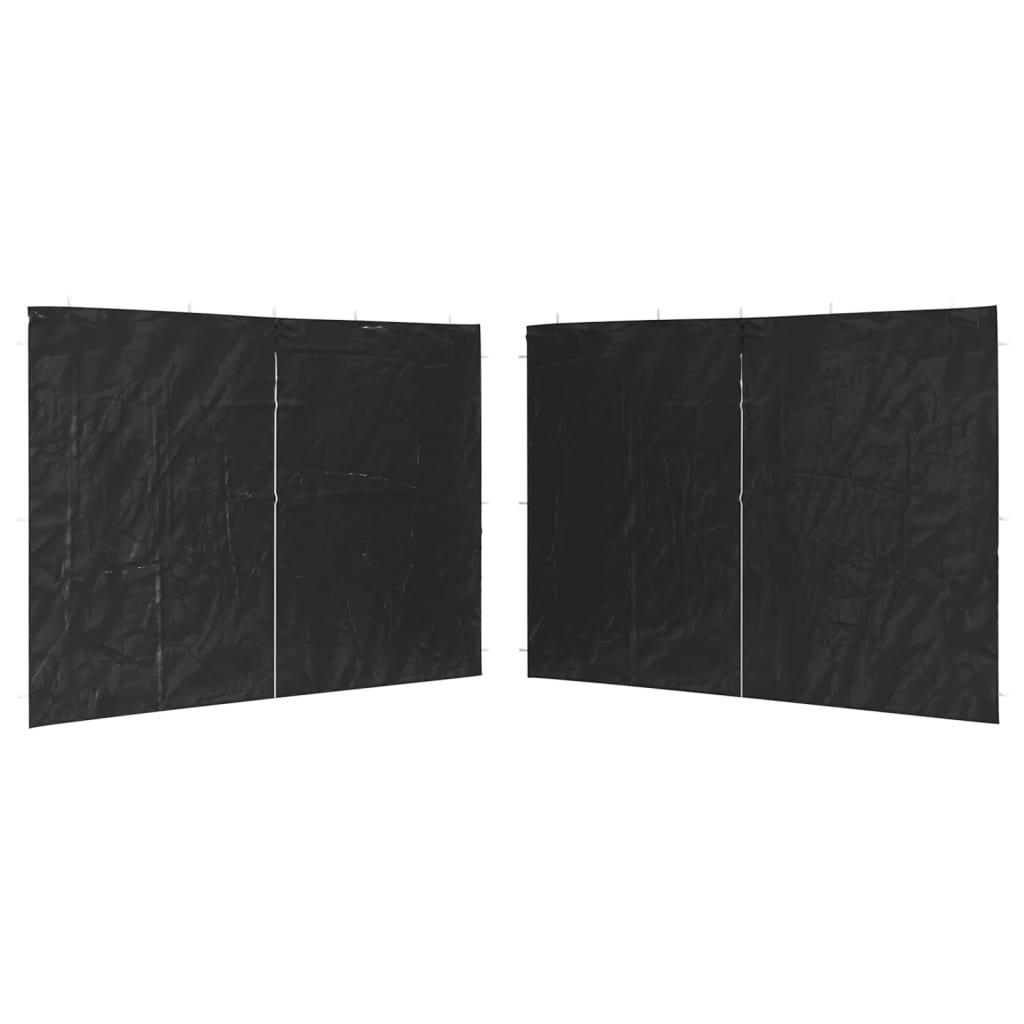 sidevæg til festtelt med lynlås 2 stk. PE antracitgrå