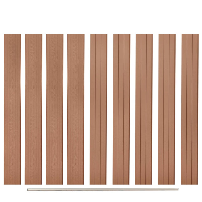 hegnsbrædder erstatning 9 stk. WPC 170 cm brun