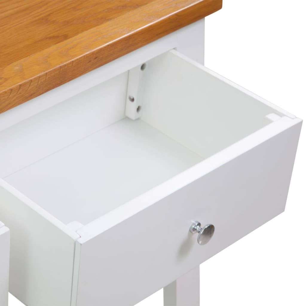konsolbord 83 x 30 x 73 cm massivt egetræ