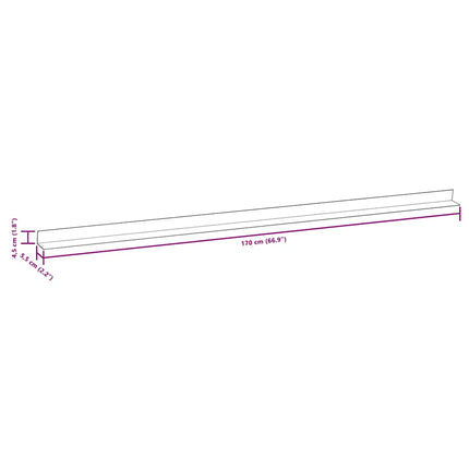terrassevinkellister 5 stk. WPC 170 cm lysebrun