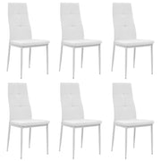 spisebordsstole 6 stk. kunstlæder hvid