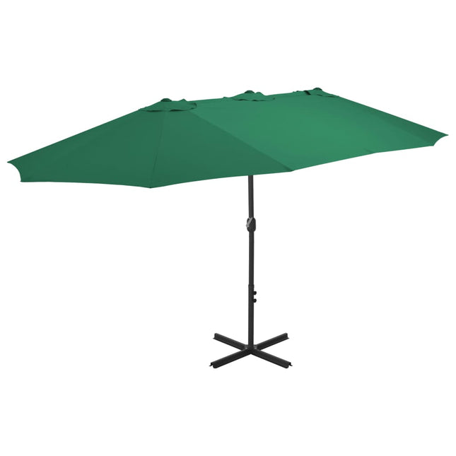 parasol med aluminiumsstang 460x270 cm grøn