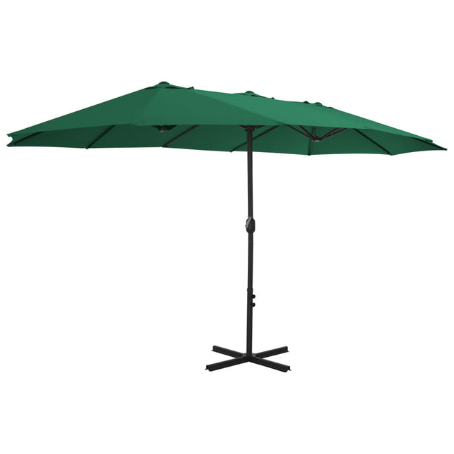 parasol med aluminiumsstang 460x270 cm grøn