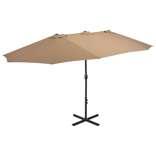 parasol 460x270 cm aluminiumsstang gråbrun