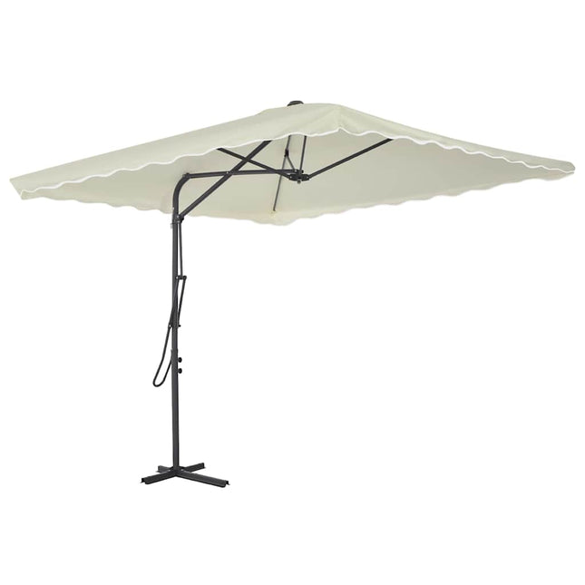 parasol 250x250 cm stålstang sandfarvet