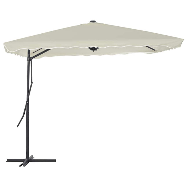 parasol 250x250 cm stålstang sandfarvet