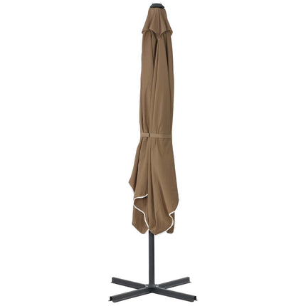 parasol 250x250 cm stålstang gråbrun