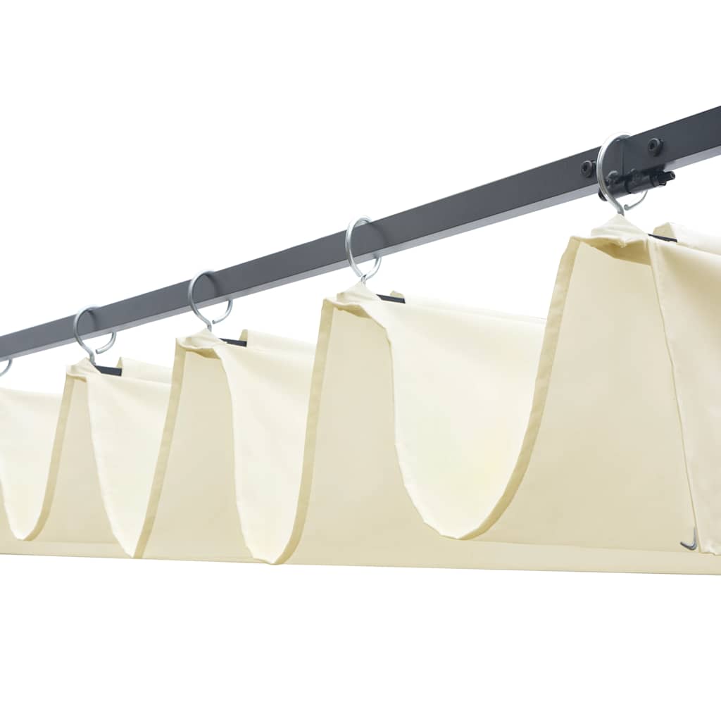 pavillon med tag polyrattan 300x300x220 cm brun cremefarvet