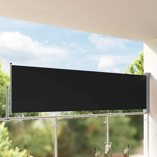 sammenrullelig sidemarkise til terrassen 100 x 300 cm sort