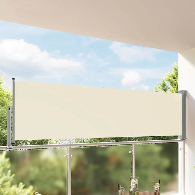 sammenrullelig sidemarkise 100 x 300 cm cremefarvet
