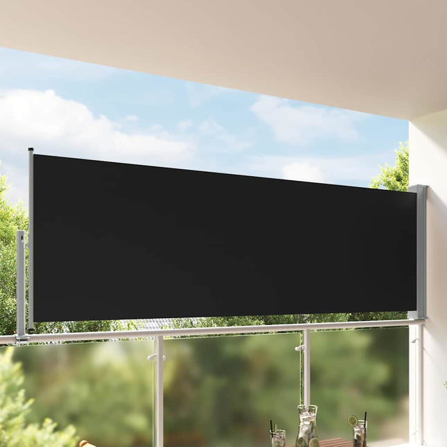 sammenrullelig sidemarkise til terrassen 120 x 300 cm sort