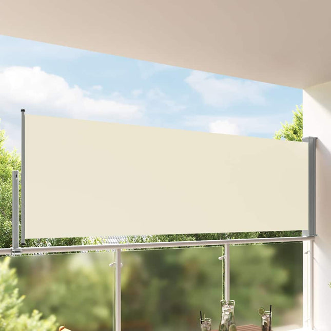 sammenrullelig sidemarkise til terrassen 120x300 cm creme