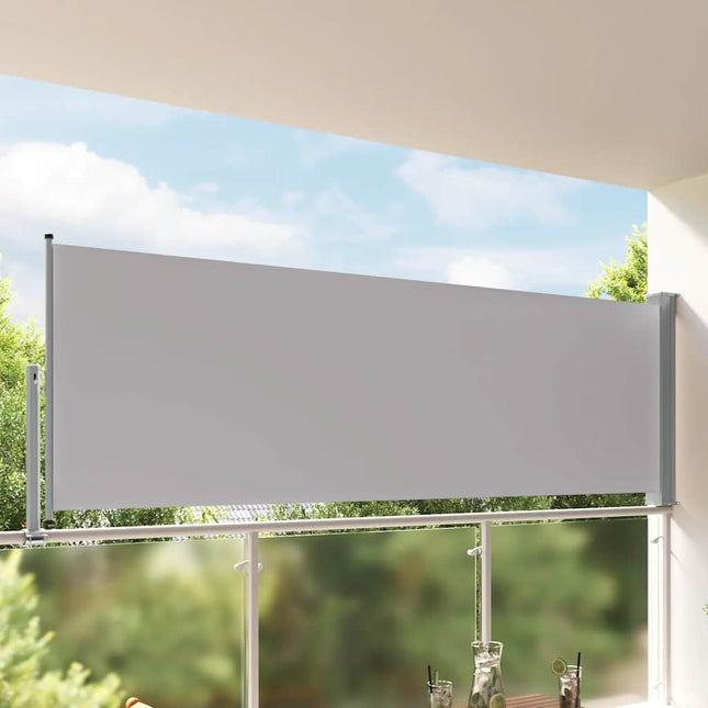 sammenrullelig sidemarkise til terrassen 120 x 300 cm grå