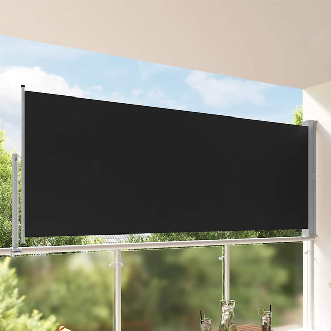 sammenrullelig sidemarkise til terrassen 140 x 300 cm sort