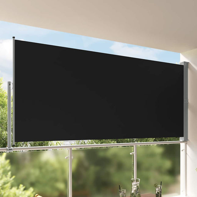 sammenrullelig sidemarkise til terrassen 160 x 300 cm sort