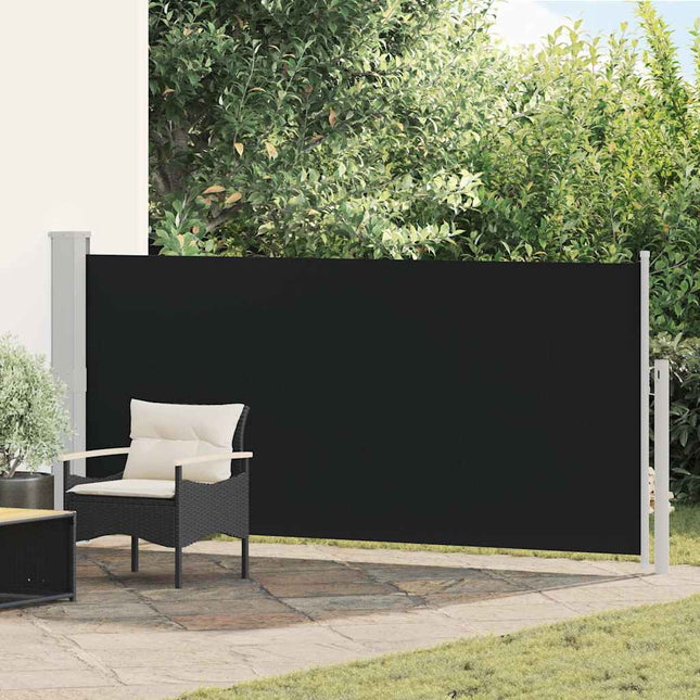 sammenrullelig sidemarkise 140x300 cm sort