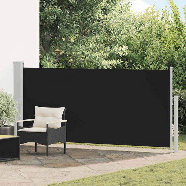 sammenrullelig sidemarkise 140x314 cm sort