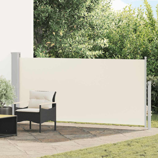 sammenrullelig sidemarkise 140 x 314 cm cremefarvet