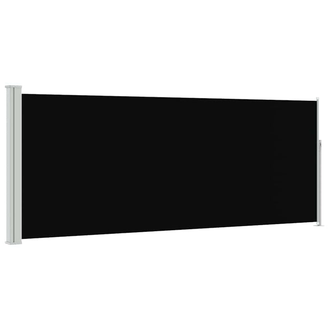 sammenrullelig sidemarkise 117x314 cm sort