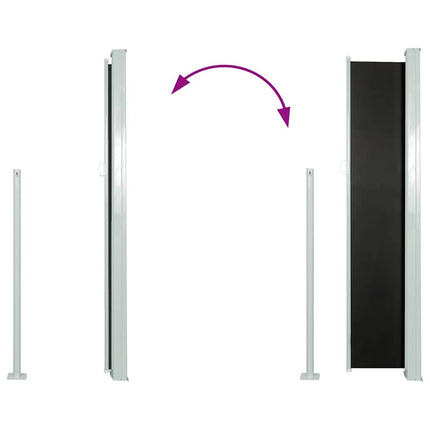 sammenrullelig sidemarkise 120 x 300 cm sort
