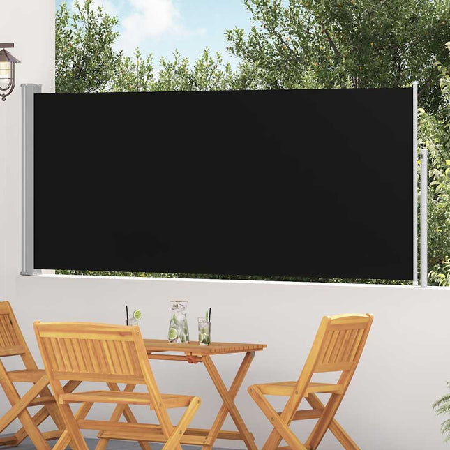 sammenrullelig sidemarkise 117x314 cm sort