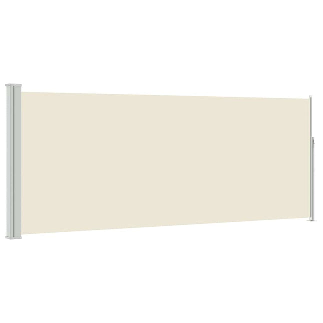sammenrullelig sidemarkise 117x314 cm cremefarvet