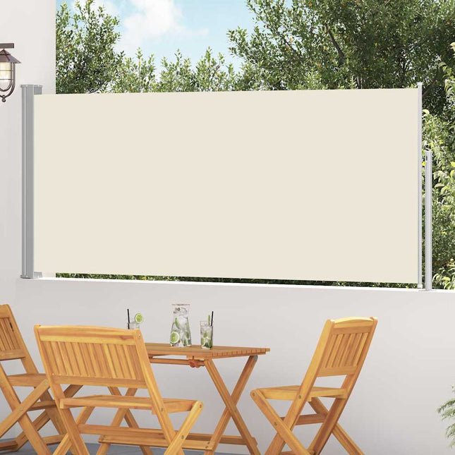 sammenrullelig sidemarkise 117x314 cm cremefarvet