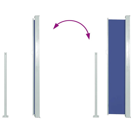 sammenrullelig sidemarkise 120x300 cm blå
