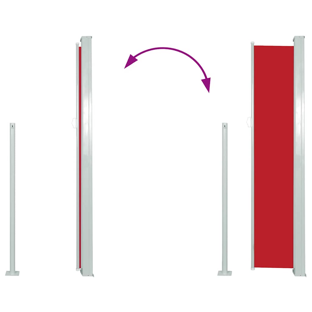 sammenrullelig sidemarkise 120 x 300 cm rød