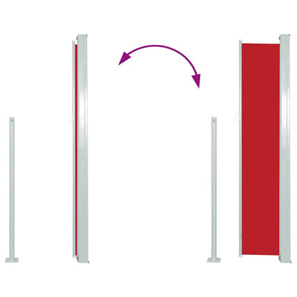 sammenrullelig sidemarkise 117x300 cm rød