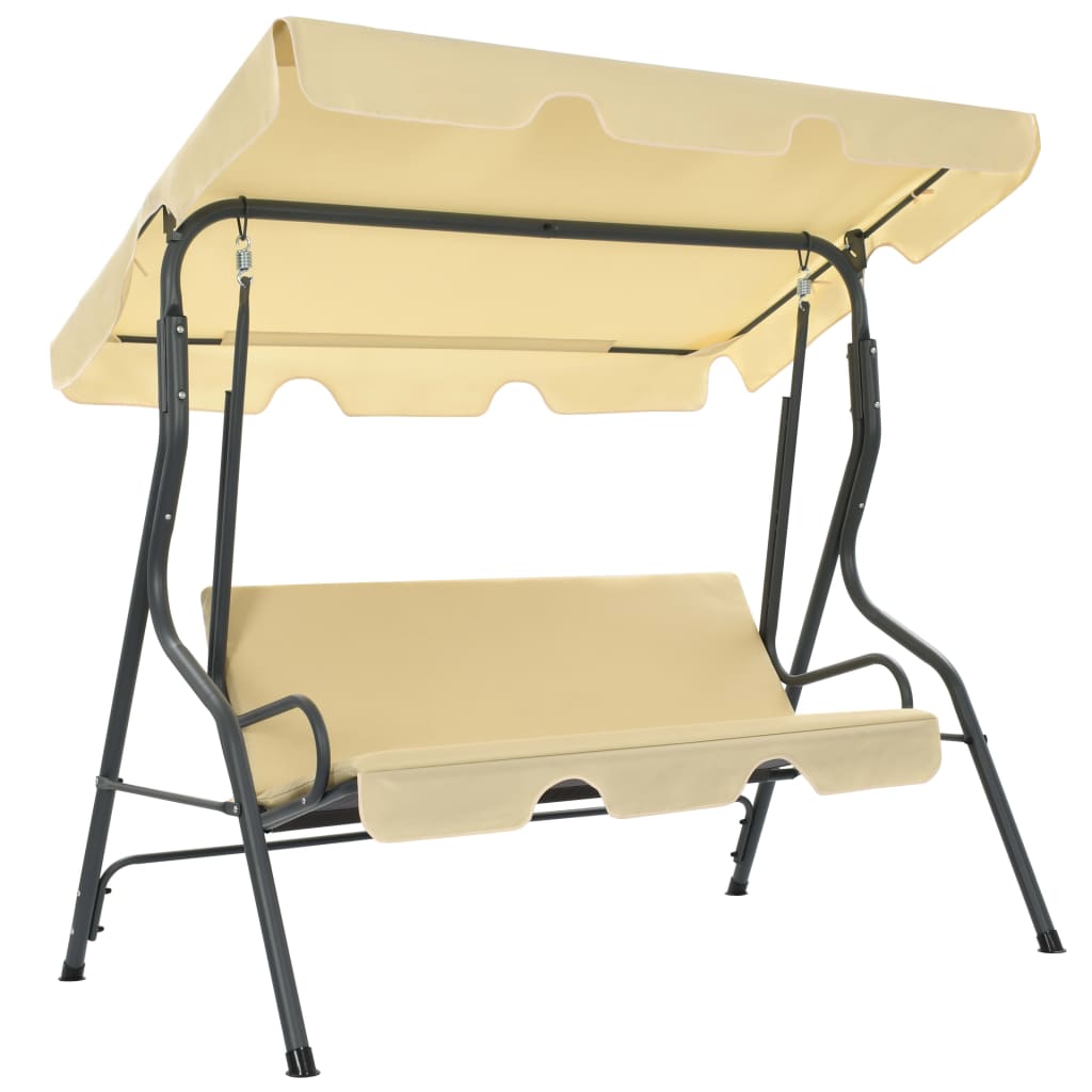 Gyngesofa Til Haven 170x110x153 Cm Cremefarvet - Vidaxl