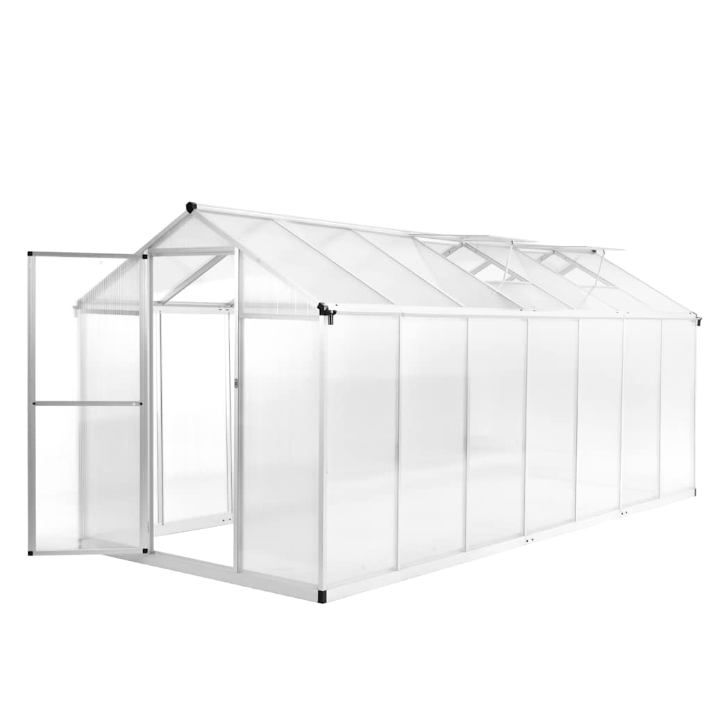 drivhus 421x190x195 cm 15,6 m³ aluminium billede