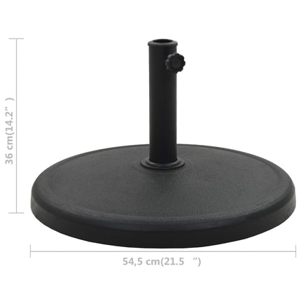 parasolfod rund polyresin 19 kg sort