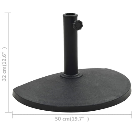 parasolfod rund polyresin 9 kg sort