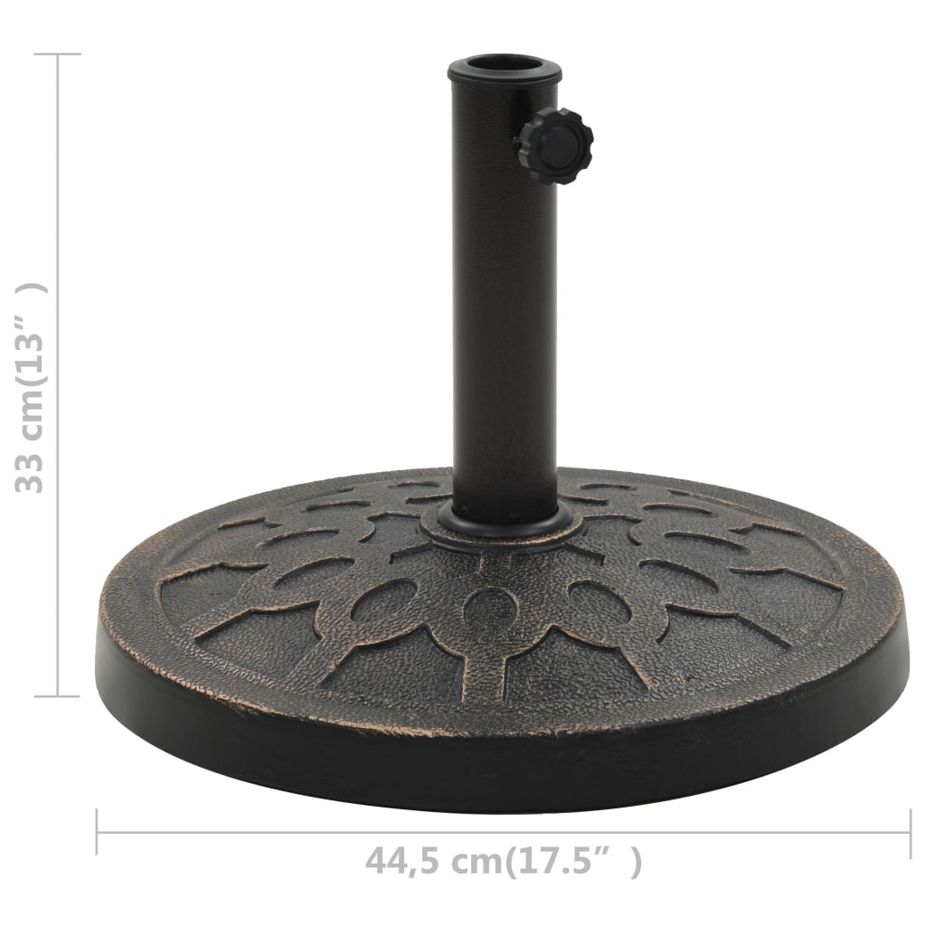 parasolfod rund polyresin 13 kg bronzefarvet