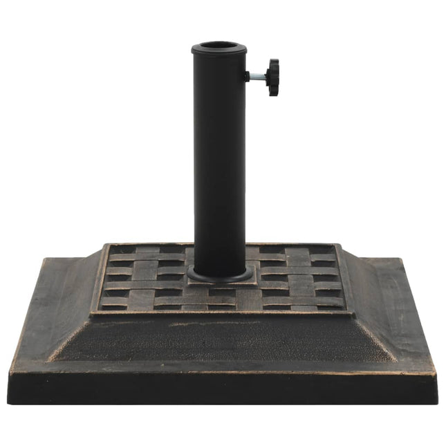 parasolfod bronzefarvet firkantet 12 kg polyresin