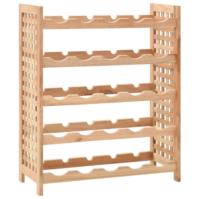 vinreol til 25 flasker 63x25x73 cm massivt valnøddetræ