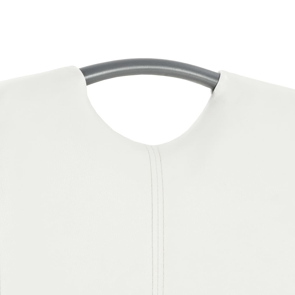 spisebordsstole med cantilever 6 stk. stof hvid