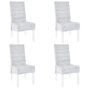 spisebordsstole 4 stk. kubu-rattan og mangotræ hvid