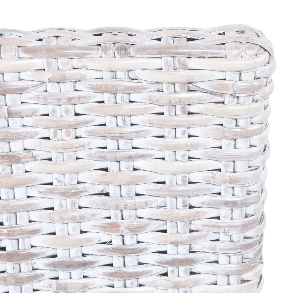 spisebordsstole 4 stk. kubu-rattan og mangotræ hvid