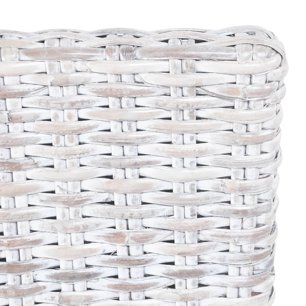 spisebordsstole 6 stk. kubu-rattan og mangotræ lysebrun