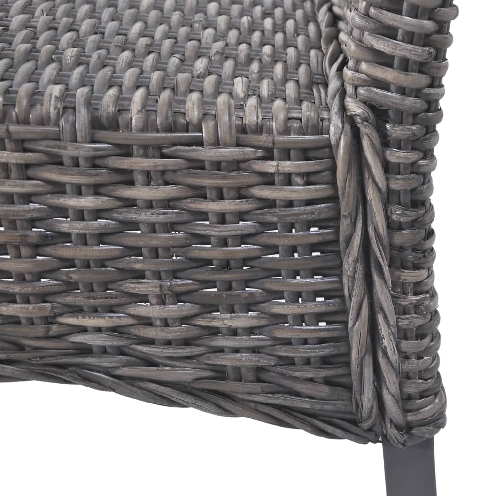 spisebordsstole 4 stk. kubu-rattan og mangotræ brun